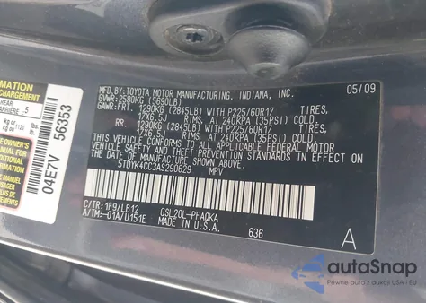 2010 Toyota Sienna Xle из США, поврежденный, VIN 5TDYK4CC3AS290629